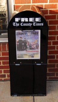 A County Times paper box in Leonardtown.